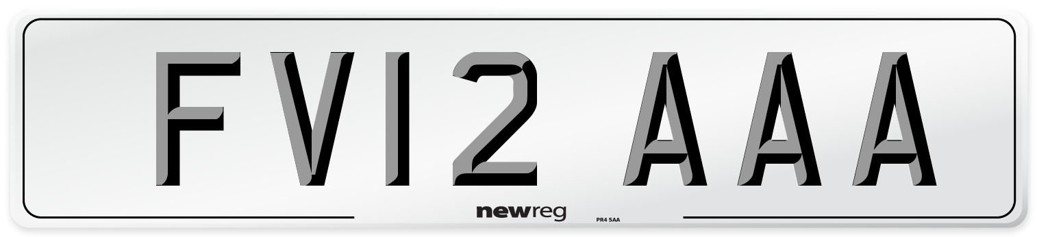 FV12 AAA Number Plate from New Reg
